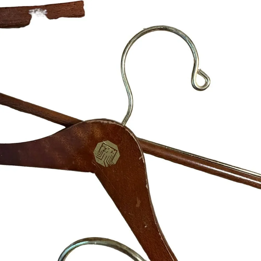 12 Vintage The Henry Hanger Co. Mahogany Suit Hangers